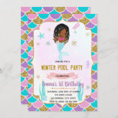 Winterpool - Meerjungfrau - Einladung  (Vorne/Hinten)