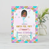 Winterpool - Meerjungfrau - Einladung  (Stehend Vorderseite)