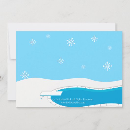 Winterpool Party Einladung (Rückseite)