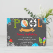 Winterpool Party Einladung (Stehend Vorderseite)
