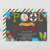 Winterpool Party Einladung (Vorne/Hinten)