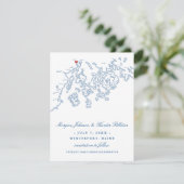 Winterport Maine Map Navy Blue Save The Date (Stehend Vorderseite)