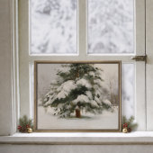 Winterposter mit schneebedecktem Kiefernbaum Poster