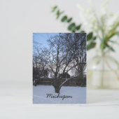 Winterpostkarte von Michigan Postkarte (Stehend Vorderseite)