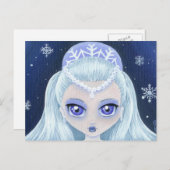 Winterprincess Portrait Postkarte (Vorne/Hinten)
