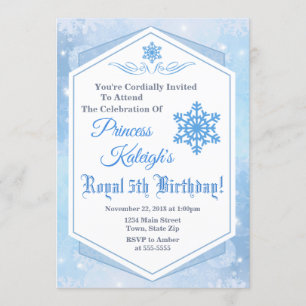 Winterprinzessin zum Geburtstag Einladung Snow Kön