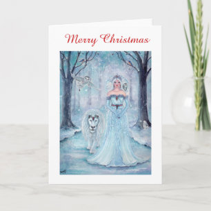 Winterqueen- und LöwenWeihnachtskarten von Renee Feiertagskarte