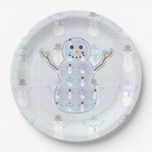 Winterquilt-Papierplatte Pappteller (Vorderseite)