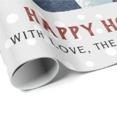 Winterracoon, Bäume und Haus Weihnachten Geschenkpapier (Rolleneckpunkt)