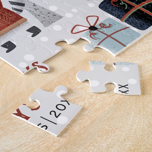 Winterracoon und Bäume Schöne Ferien Weihnachten Puzzle (Seite)