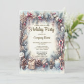 Winterrahmen Weihnachts-Party Einladung (Stehend Vorderseite)