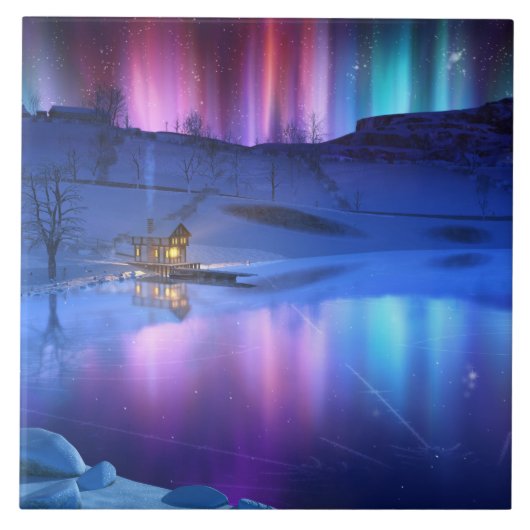 Winterrainbow-Decorative Tile / Trivet Fliese (Vorderseite)