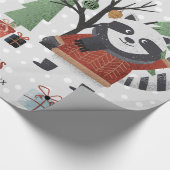 Winterrakoon und Bäume Gutes Weihnachtsfest Geschenkpapier (Ecke)