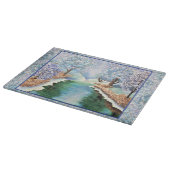 Winterreflektionen auf der Glasschneide Schneidebrett (Ecke)