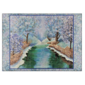 Winterreflektionen auf der Glasschneide Schneidebrett (Vorderseite)