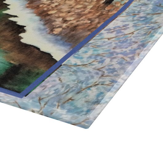 Winterreflektionen auf der Glasschneide Schneidebrett (Ecke)