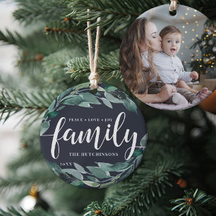 Winterreichweite   Peace Liebe Joy Family Keramik Ornament