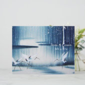 Winterreiher gefaltetes Hochzeitsprogramm (Stehend Vorderseite)