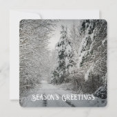 Winterreise durch das Wald Feiertagskarte (Vorderseite)