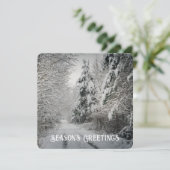 Winterreise durch das Wald Feiertagskarte (Stehend Vorderseite)