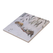 Winterreise durch den Schnee zu Weihnachten Fliese (Seite)