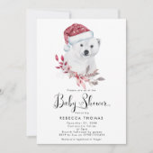 Winterreise Eisbär Babydusche Einladung (Vorderseite)