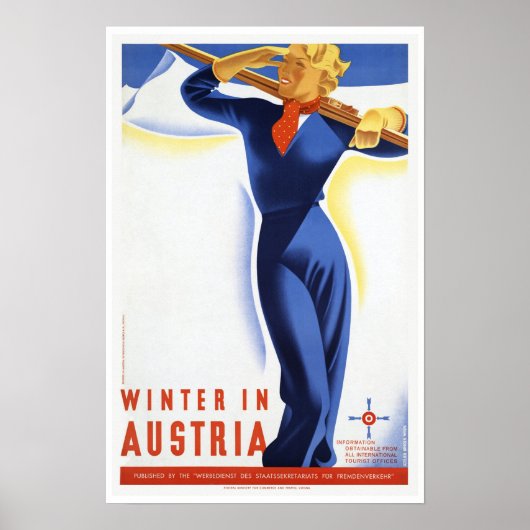 Winterreise in Österreich Skisport Poster (Vorne)