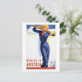 Winterreise in Österreich Skisport Postkarte (Stehend Vorderseite)