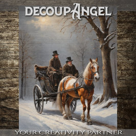 Winterreise mit Pferd Gezeichnet Beförderung - Ent Seidenpapier