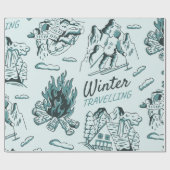 Winterreisebild Geschenkpapier (Flach)