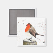 Winterrobinvogel Woodlands rustikale Tiere Magnet (Vorderseite/Rückseite)