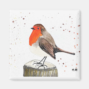 Winterrobinvogel Woodlands rustikale Tiere Magnet