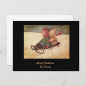 Winterrodelkarte Postkarte (Vorne/Hinten)