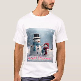 Winterromantik: Niedliches Couple Snowman T-Shirt