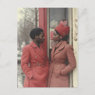 Winterromanze: Ein intimer Moment eines schwarzen Postkarte