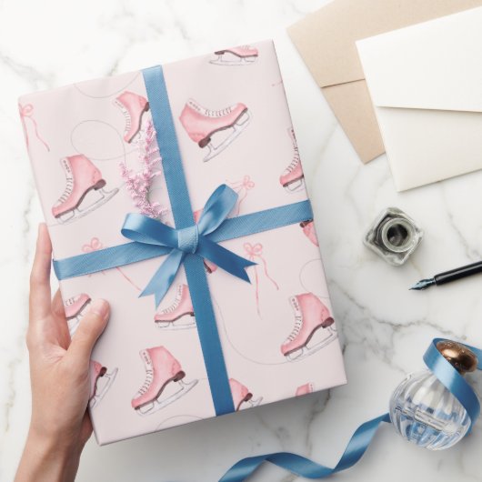 Winterrosa Aquarelleis Skate Schuhmuster Geschenkpapier (Schenken)