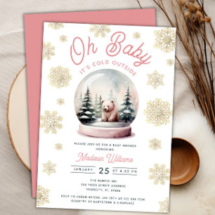 Winterrosa Es ist kalte Outside Forest Baby Dusche Einladung