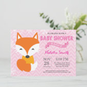 Winterrosa Fox-Mädchen-Babyparty-Einladung Einladung (Stehend Vorderseite)