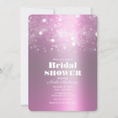 Winterrosa funkelndes Brautparty Einladung (Vorderseite)