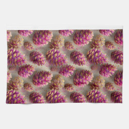 Winterrosa-Kiefernzapfen mit goldenen Akzenten Geschirrtuch