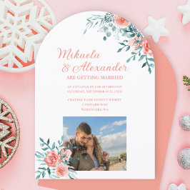 Winterrosa Rosen, leichte grüne Eukalyptus-Hochzei Einladung