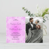 Winterrosa-Schnee Hochzeitseinladungen mit Foto Einladung (Stehend Vorderseite)