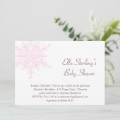 Winterrosa Schneeflocken Kinderdusche Einladung (Stehend Vorderseite)