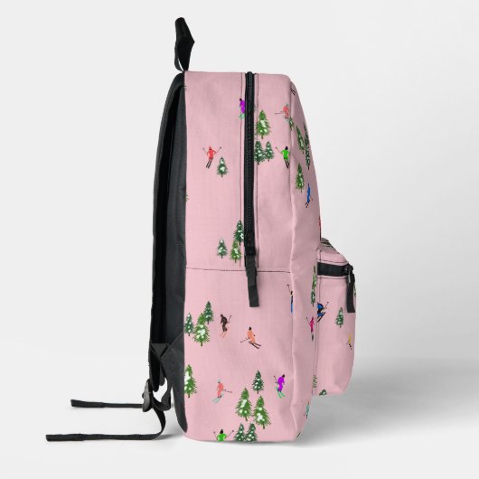 Winterrosa Skifahrer Skifahren Bedruckter Rucksack (Links)