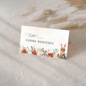 Winterrot-grüne Pinecone Gedeckte Platzkarte