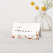 Winterrot-grüne Pinecone Gedeckte Platzkarte (Vorderseite)