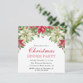 Winterrot und Weiße Poinsettia Weihnachten Einladung (Stehend Vorderseite)