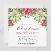 Winterrot und Weiße Poinsettia Weihnachten Einladung (Vorderseite)