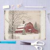Winterrote Scheune Seidenpapier (Handwerk)