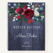 Winterroter Blumenstrauß rustikale Marinestallreze Notizblock (Vorderseite)